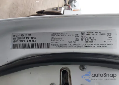 2022 Ram 2500 Big Horn 4X4 6'4 Box из США, поврежденный, VIN 3C6UR5DL4NG104297